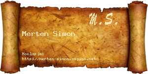 Merten Simon névjegykártya